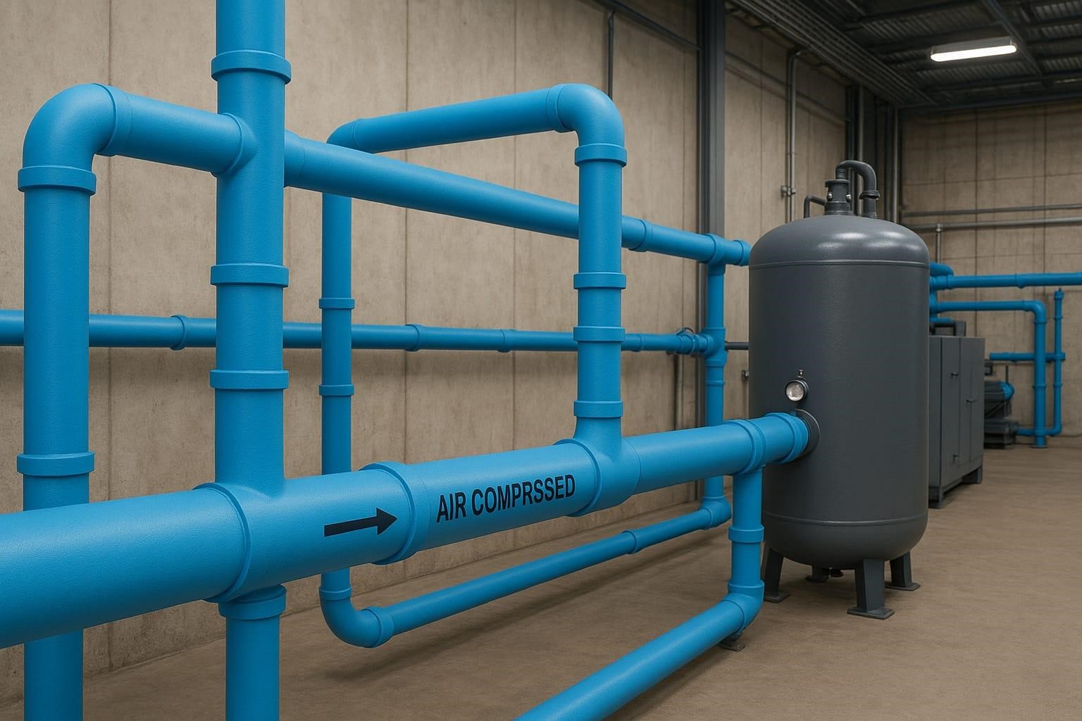 Industrial air compressor piping system by Yahweh Engineering